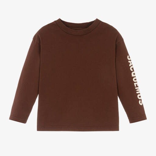 JACQUEMUS-Brown Cotton Top | Childrensalon