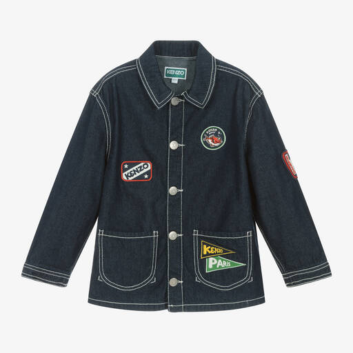 KENZO KIDS-Boys Dark Blue Denim Jacket | Childrensalon