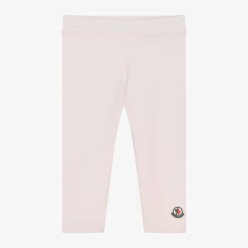 Moncler Enfant-Girls Pink Cotton Leggings | Childrensalon