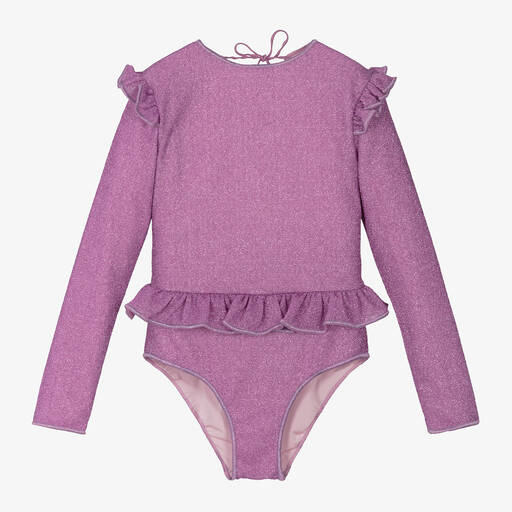 Oséree-Girls Purple Lumière Swimsuit | Childrensalon