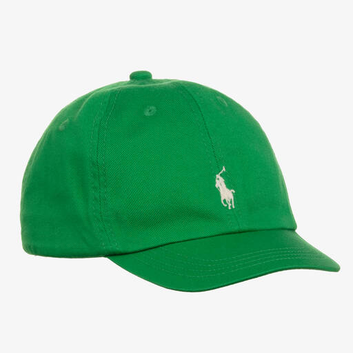 Ralph Lauren-Bright Green Cotton Cap | Childrensalon