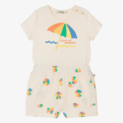 The Bonnie Mob-Ivory Organic Cotton Parasol Shorts Set | Childrensalon